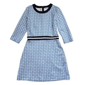 Draper James Blue White Honeycomb‎ Geometric Print Presley Ponte Dress Size M